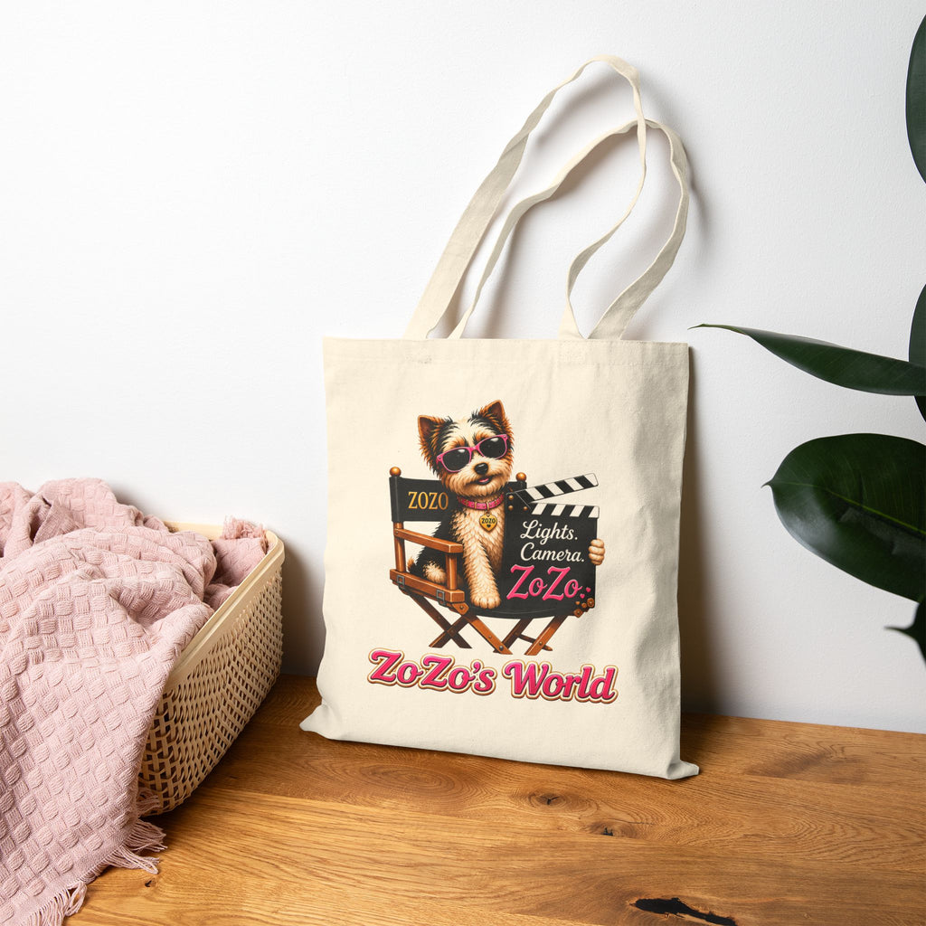 ZoZo’s World “Lights. Camera. ZoZo.” Cotton Canvas Tote Bag