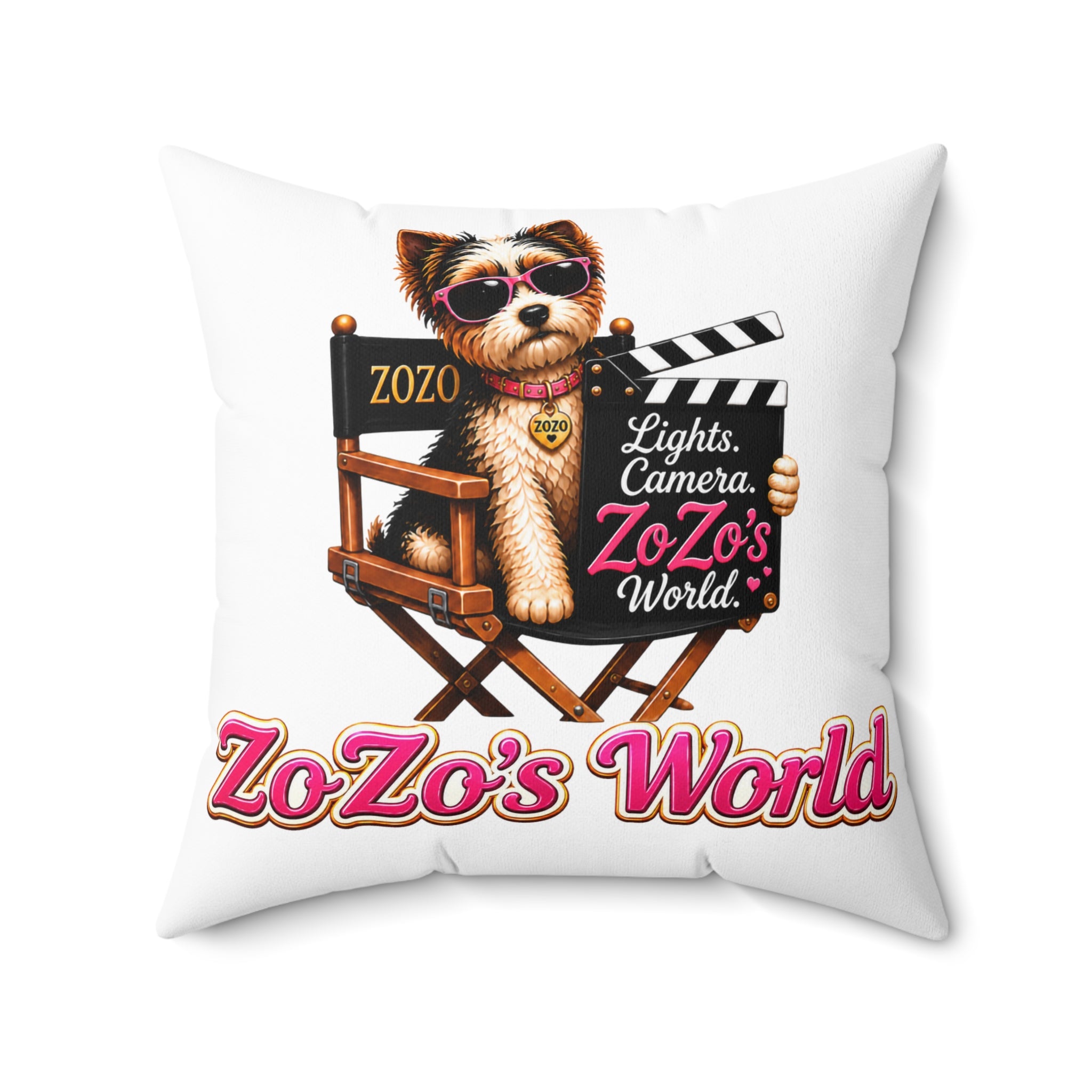 ZoZo’s World “Lights. Camera. ZoZo.” Throw Pillow