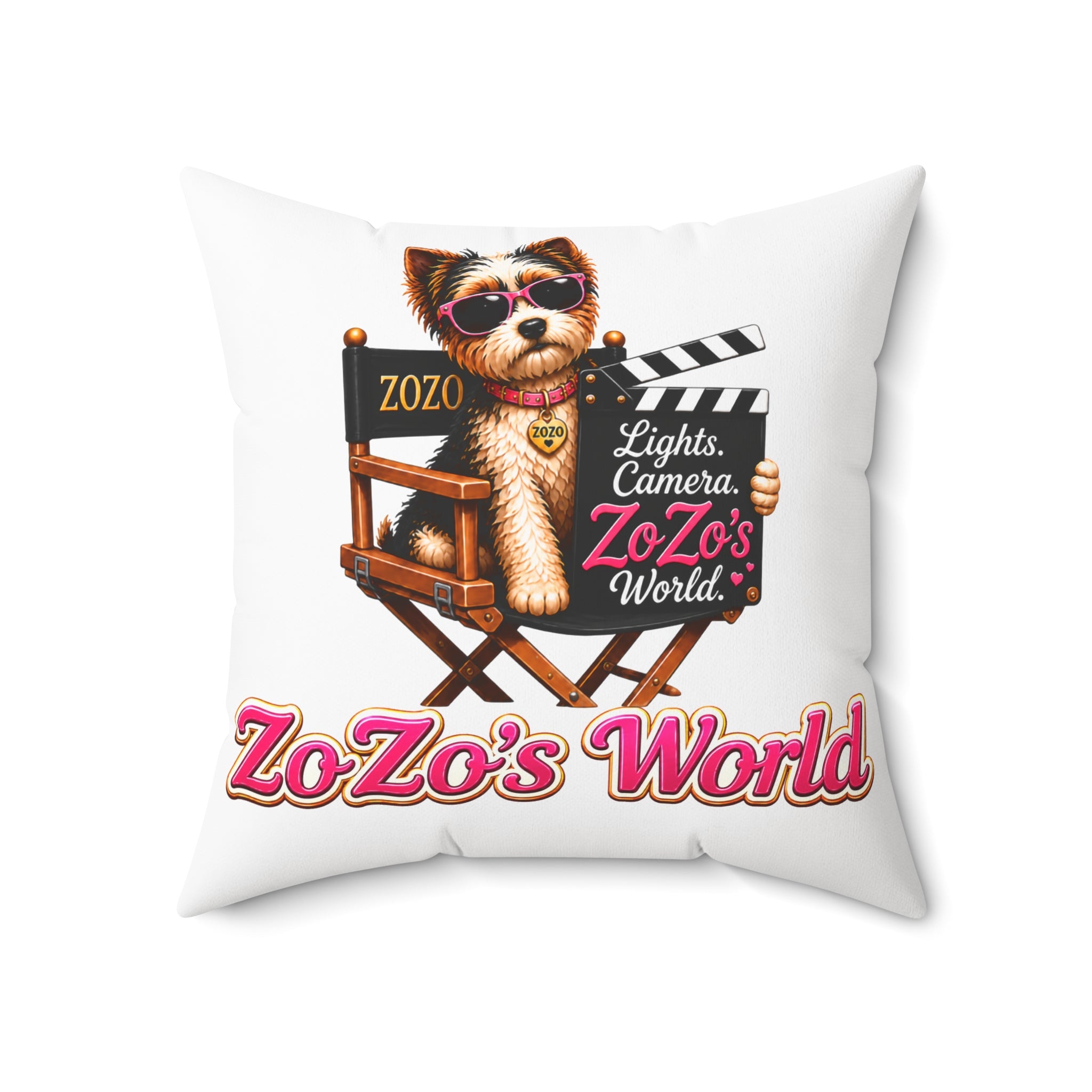 ZoZo’s World “Lights. Camera. ZoZo.” Throw Pillow