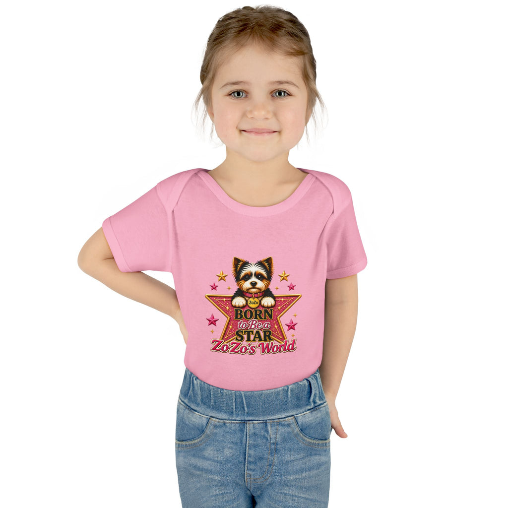 Baby Bodysuit — "Born to Be a Star" Puppy Graphic Infant Onesie (ZoZo's World)
