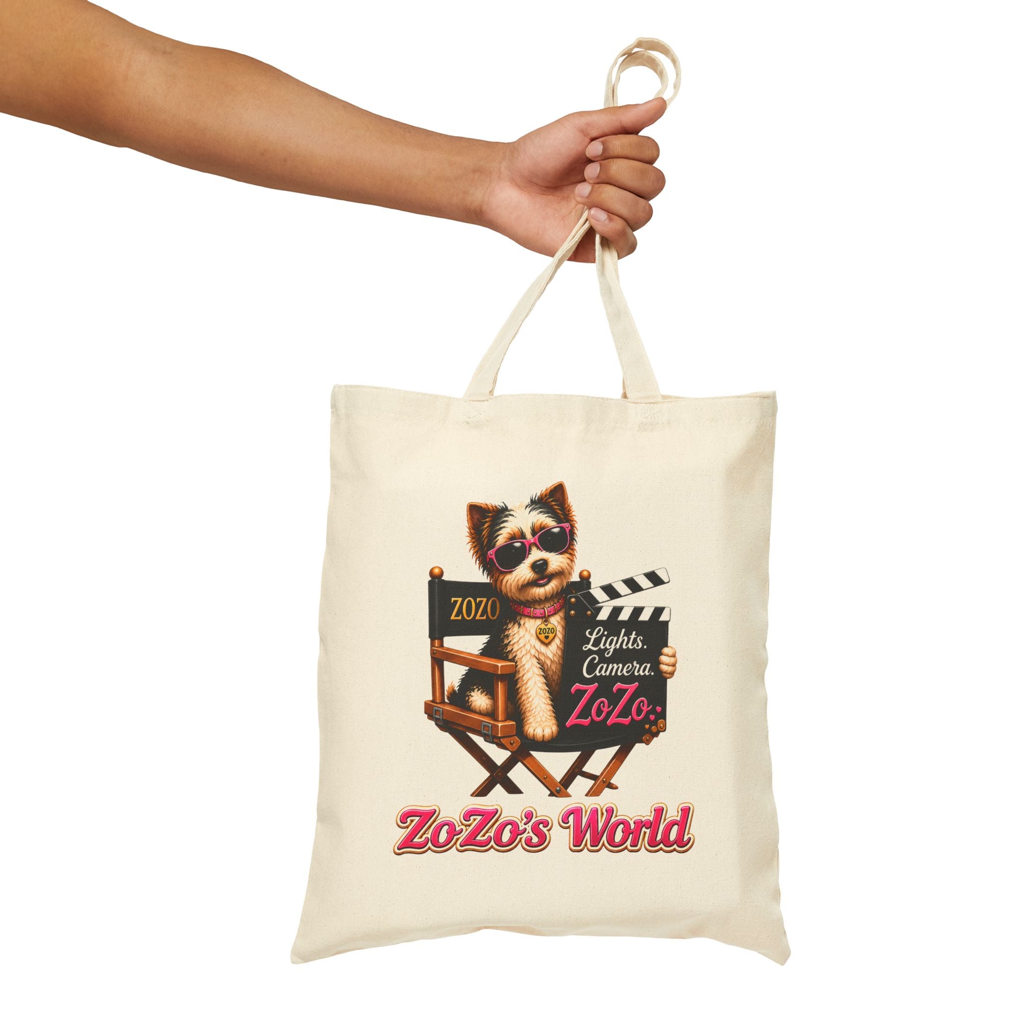 ZoZo’s World “Lights. Camera. ZoZo.” Cotton Canvas Tote Bag