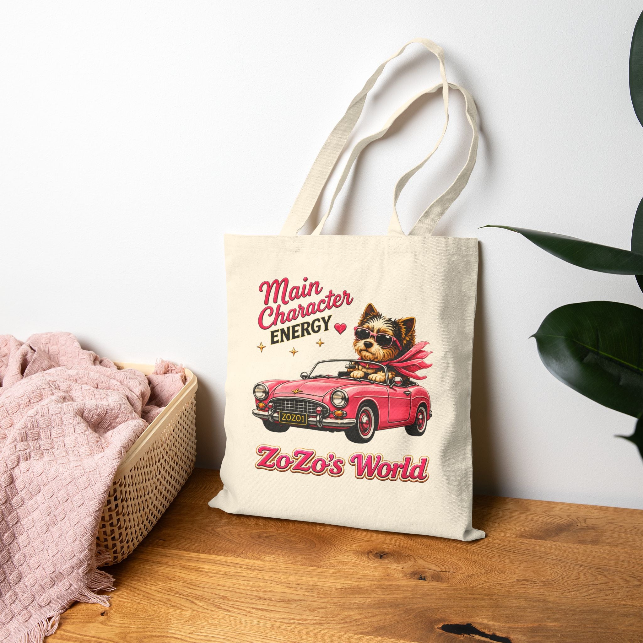 ZoZo’s World "Main Character Energy" Cotton Canvas Tote Bag
