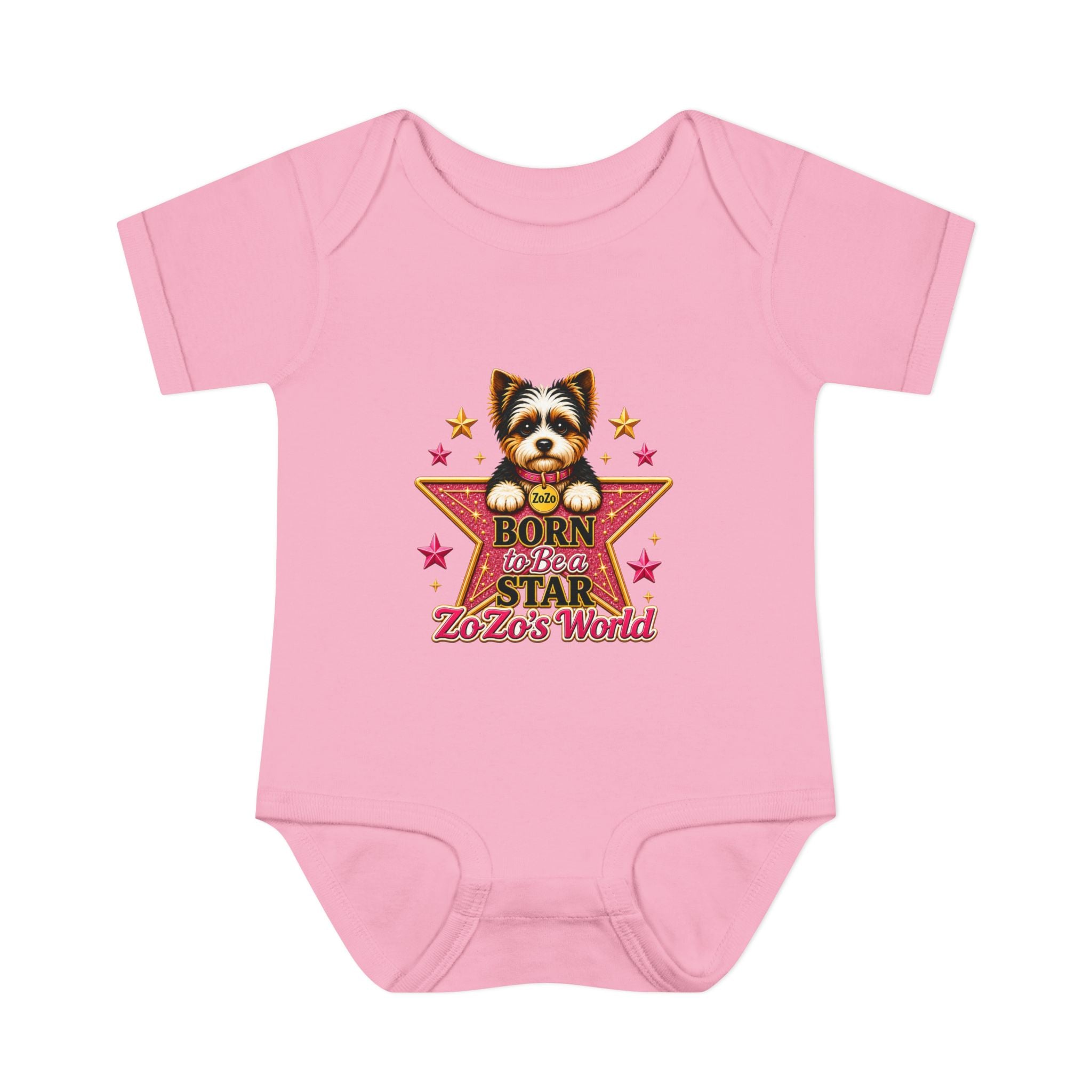 Baby Bodysuit — "Born to Be a Star" Puppy Graphic Infant Onesie (ZoZo's World)