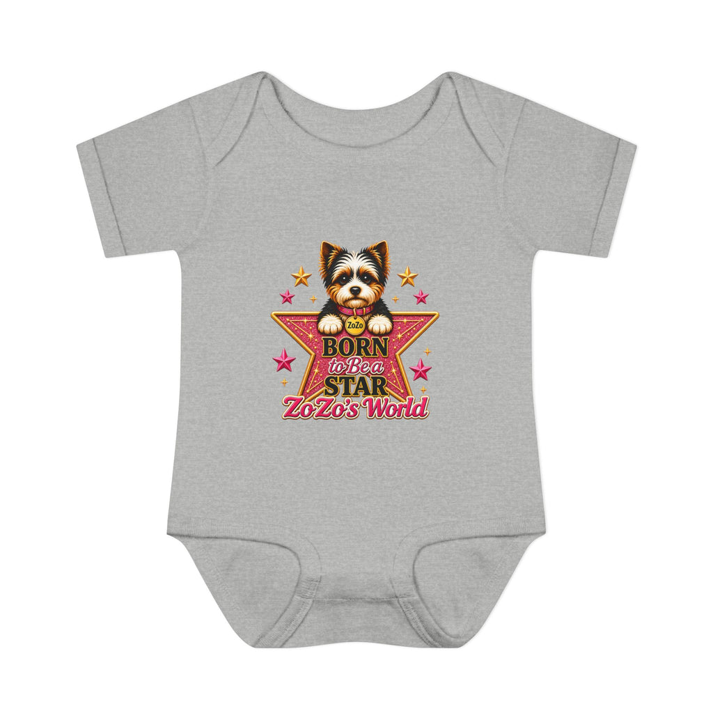 Baby Bodysuit — "Born to Be a Star" Puppy Graphic Infant Onesie (ZoZo's World)