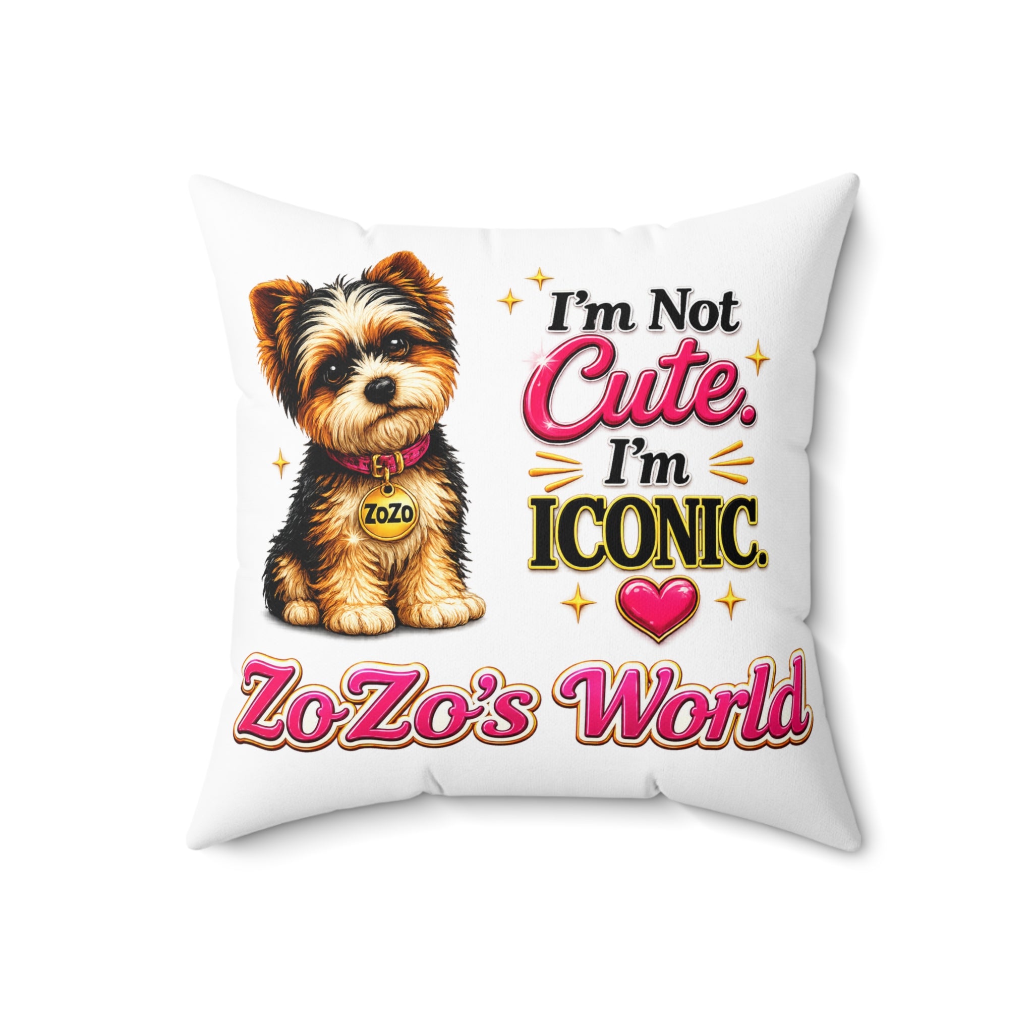 ZoZo’s World “I’m Not Cute. I’m Iconic.” Throw Pillow