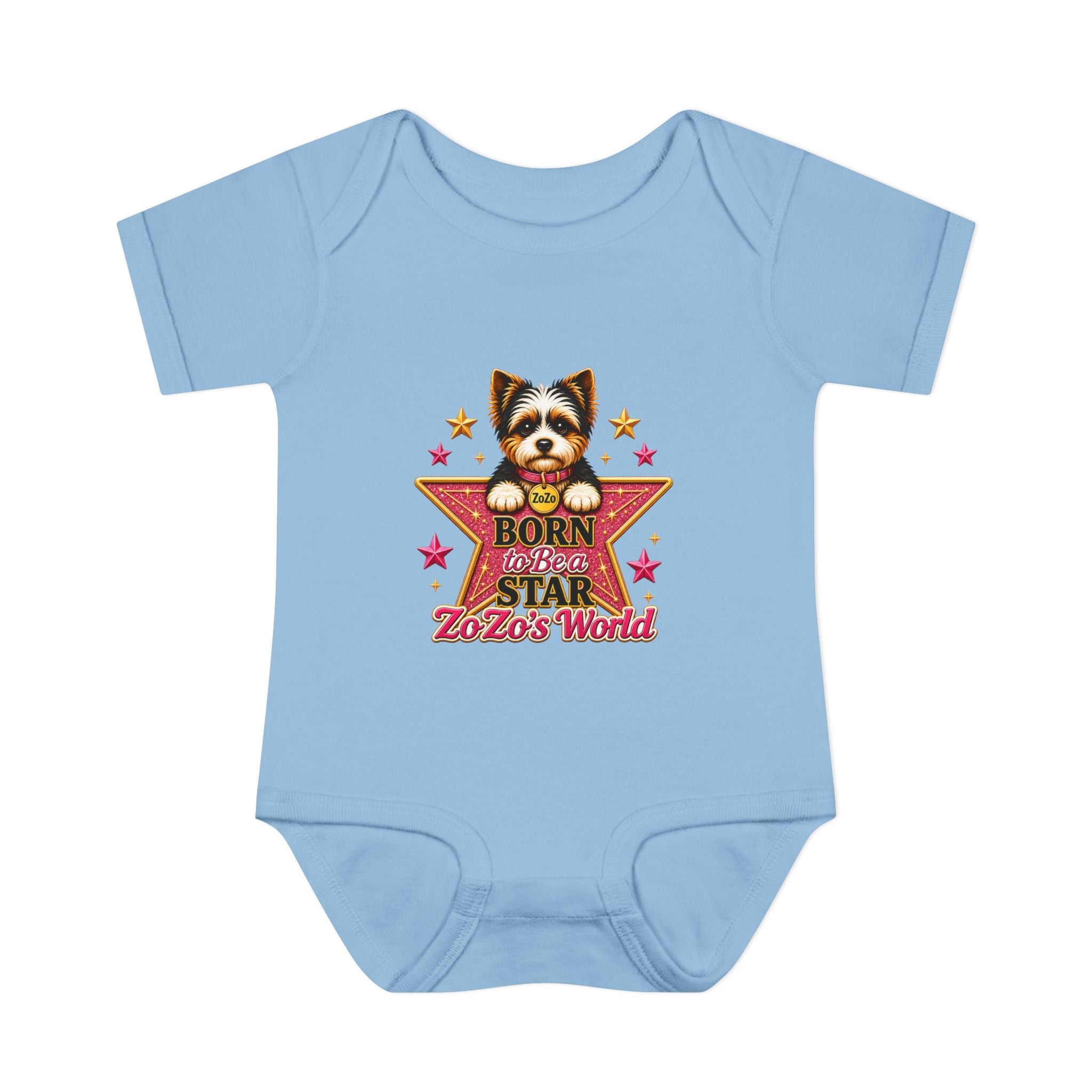 Baby Bodysuit — "Born to Be a Star" Puppy Graphic Infant Onesie (ZoZo's World)