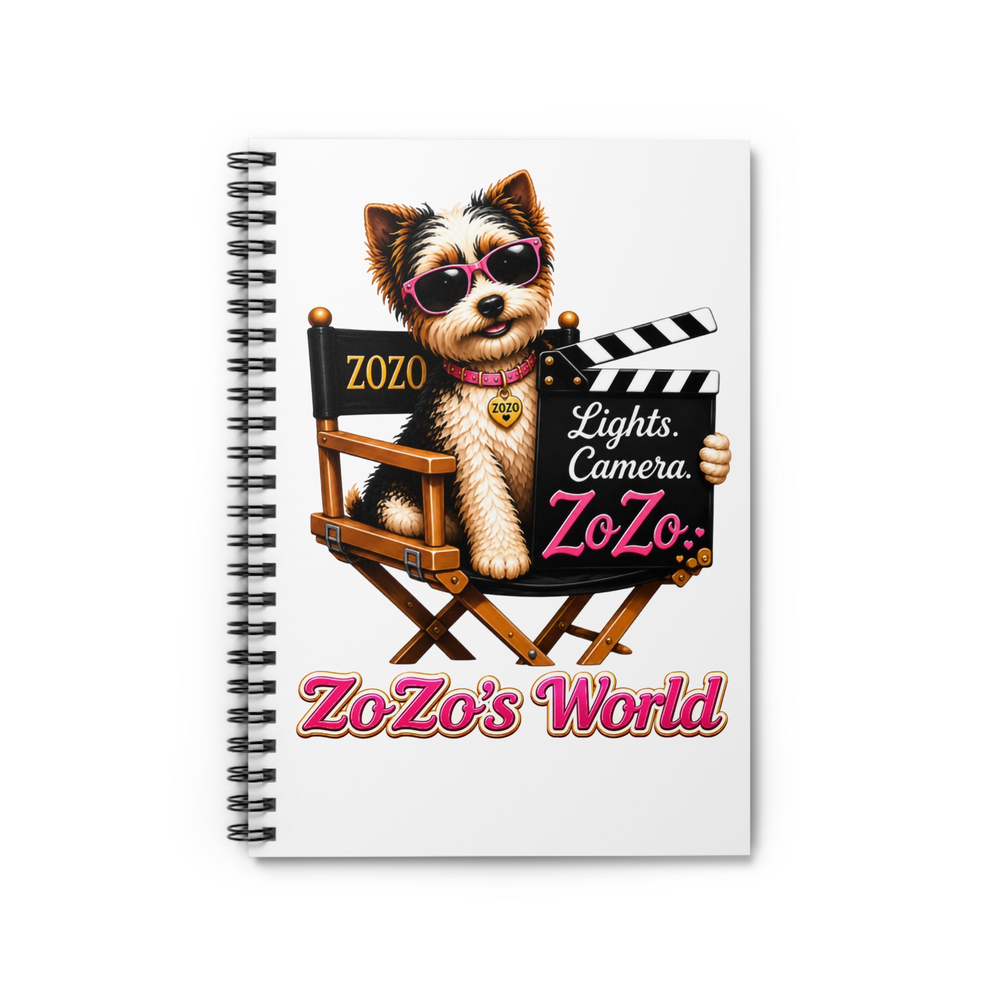 ZoZo’s World “Lights. Camera. ZoZo.” Spiral Notebook