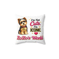 ZoZo’s World “I’m Not Cute. I’m Iconic.” Throw Pillow