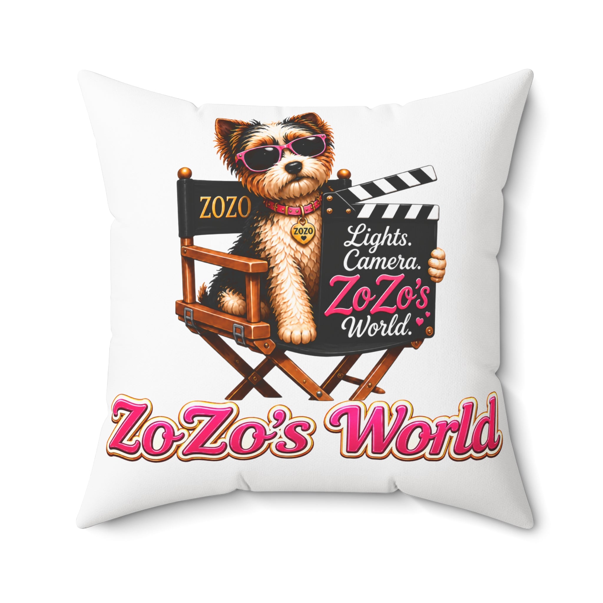 ZoZo’s World “Lights. Camera. ZoZo.” Throw Pillow