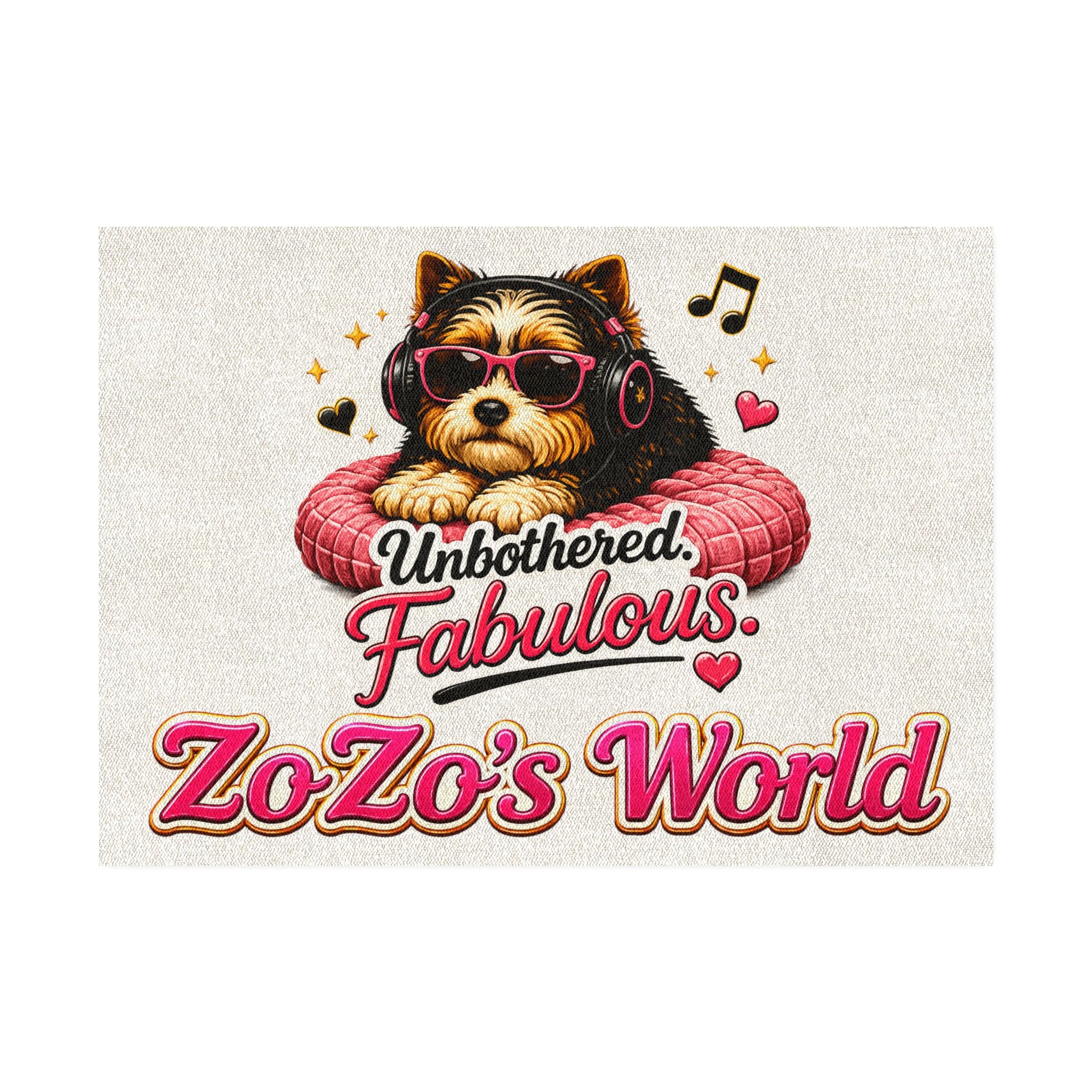 ZoZo’s World “Unbothered. Fabulous.” Rug