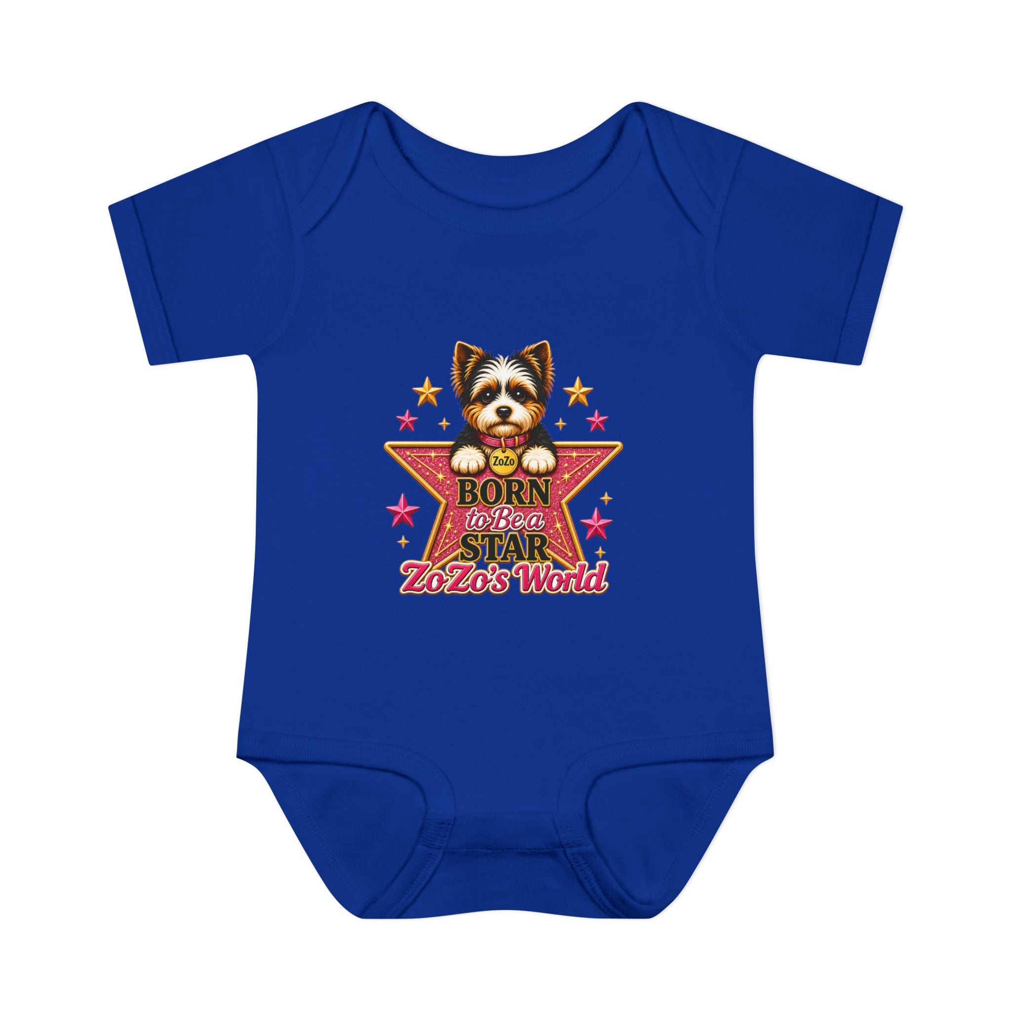Baby Bodysuit — "Born to Be a Star" Puppy Graphic Infant Onesie (ZoZo's World)