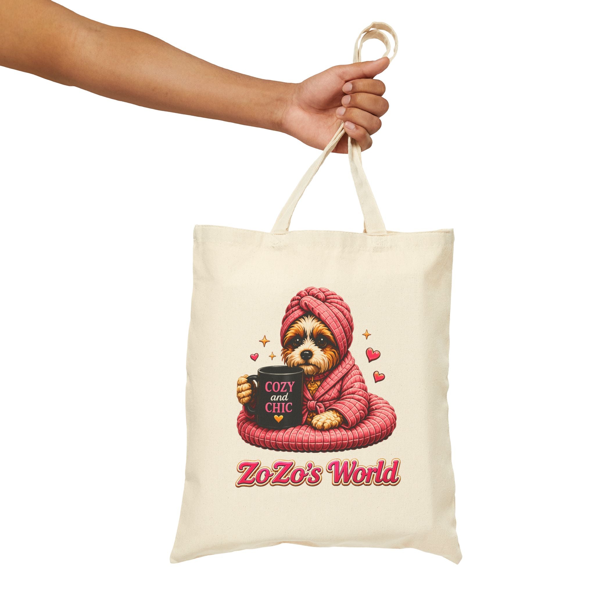 ZoZo’s World "Cozy and Chic" Cotton Canvas Tote Bag