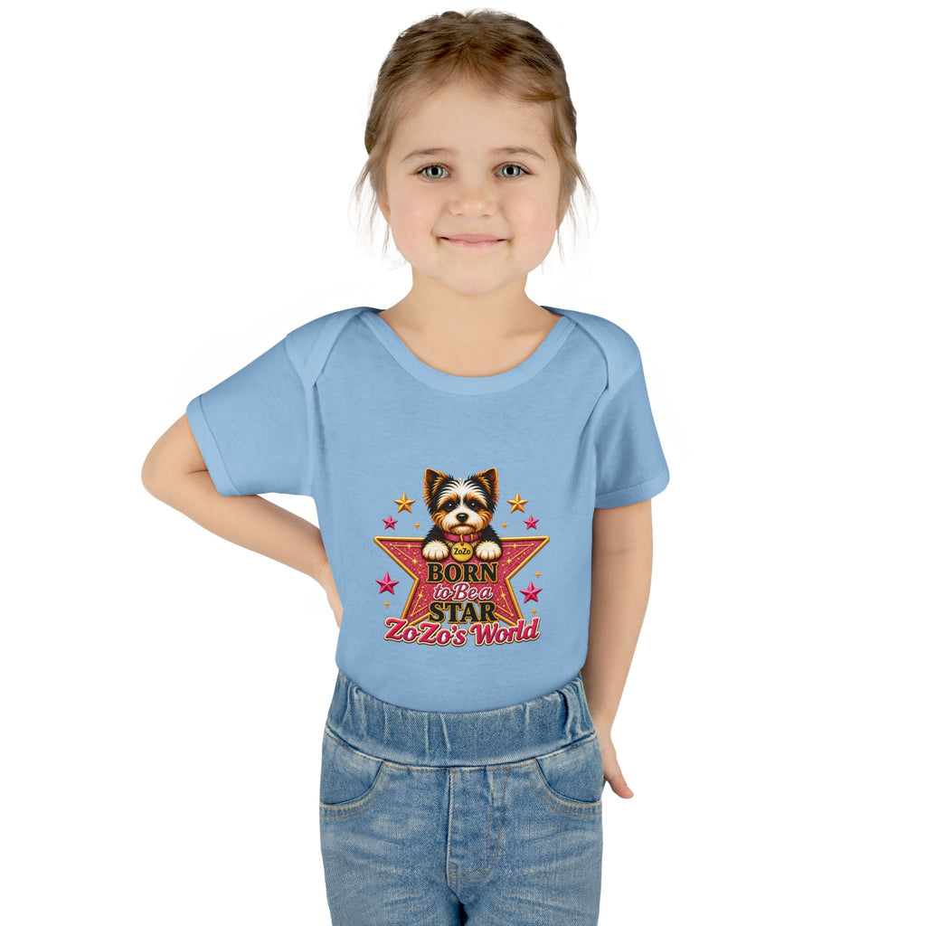 Baby Bodysuit — "Born to Be a Star" Puppy Graphic Infant Onesie (ZoZo's World)