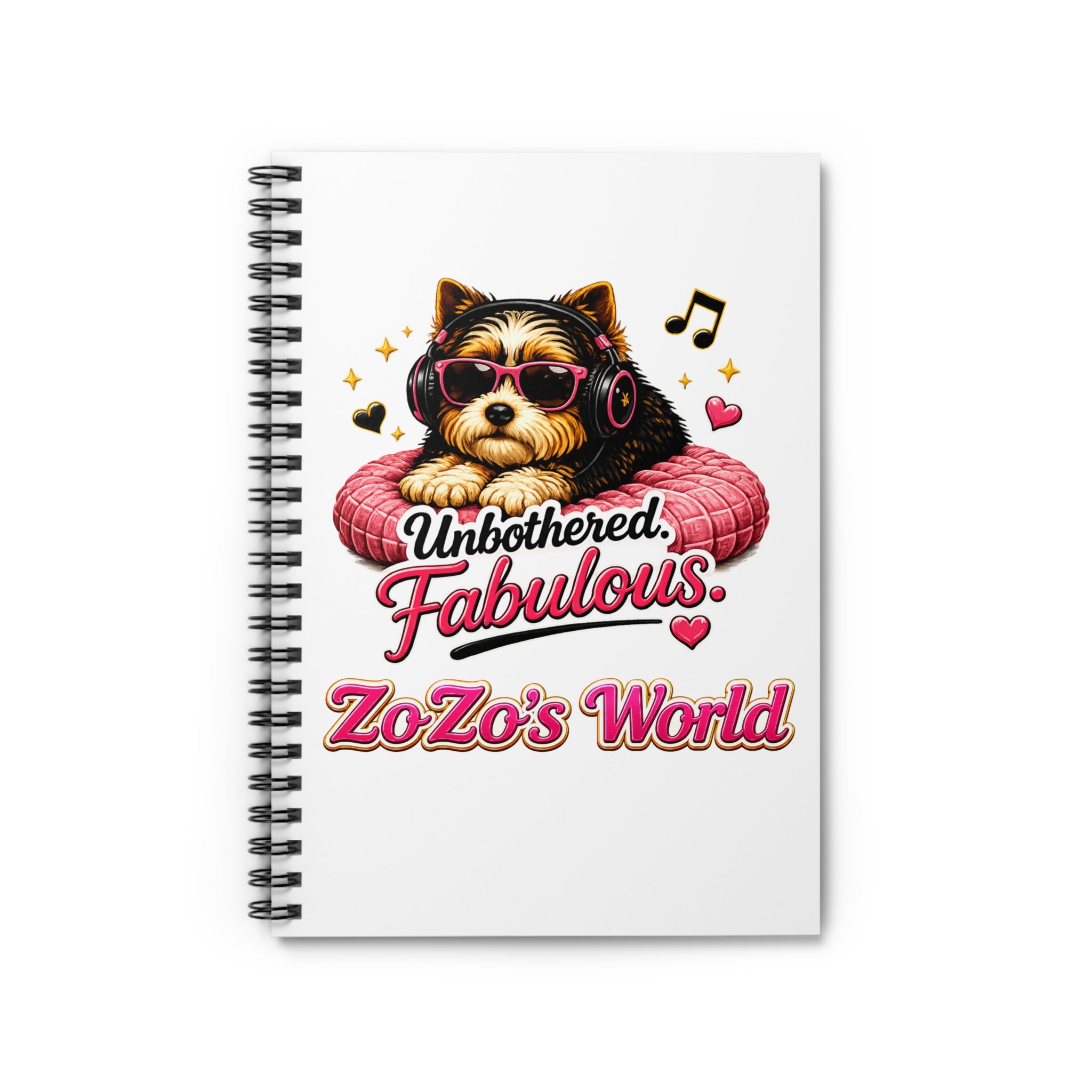 ZoZo’s World “Unbothered. Fabulous.” Spiral Notebook