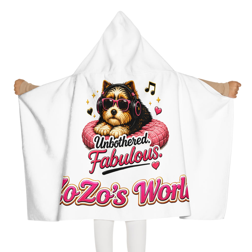ZoZo’s World “Unbothered. Fabulous.” Hooded Youth Towel