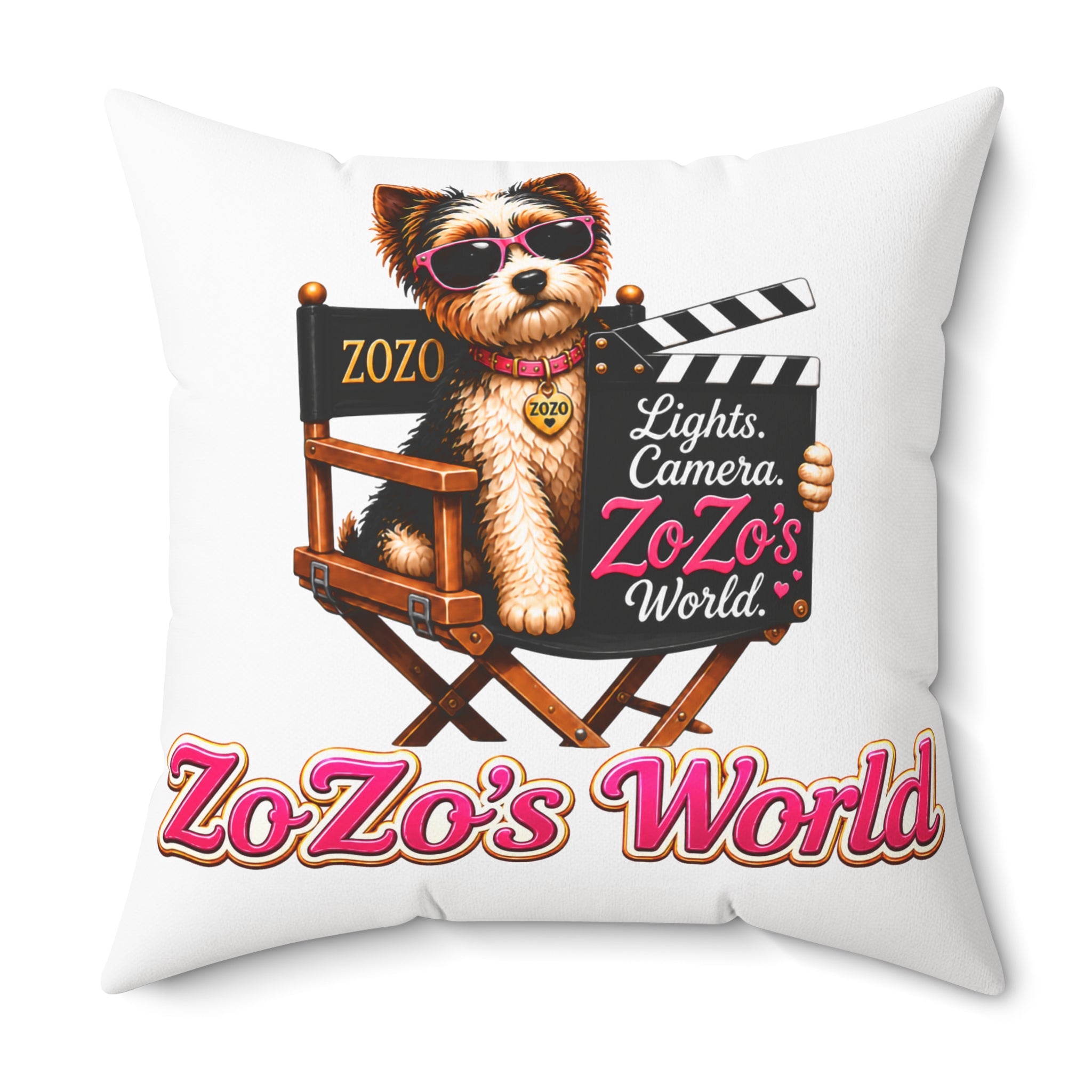 ZoZo’s World “Lights. Camera. ZoZo.” Throw Pillow