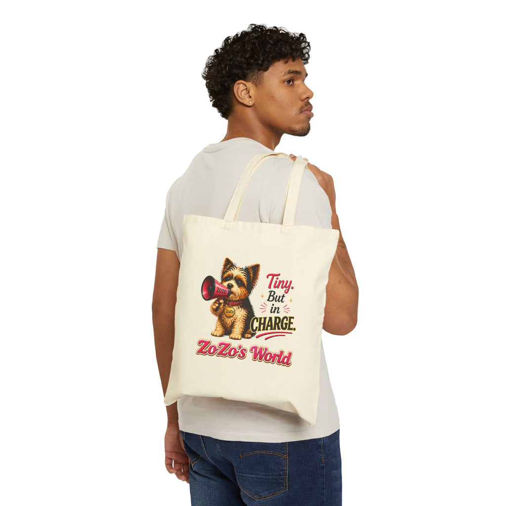 ZoZo’s World "Tiny But In Charge" Cotton Canvas Tote Bag