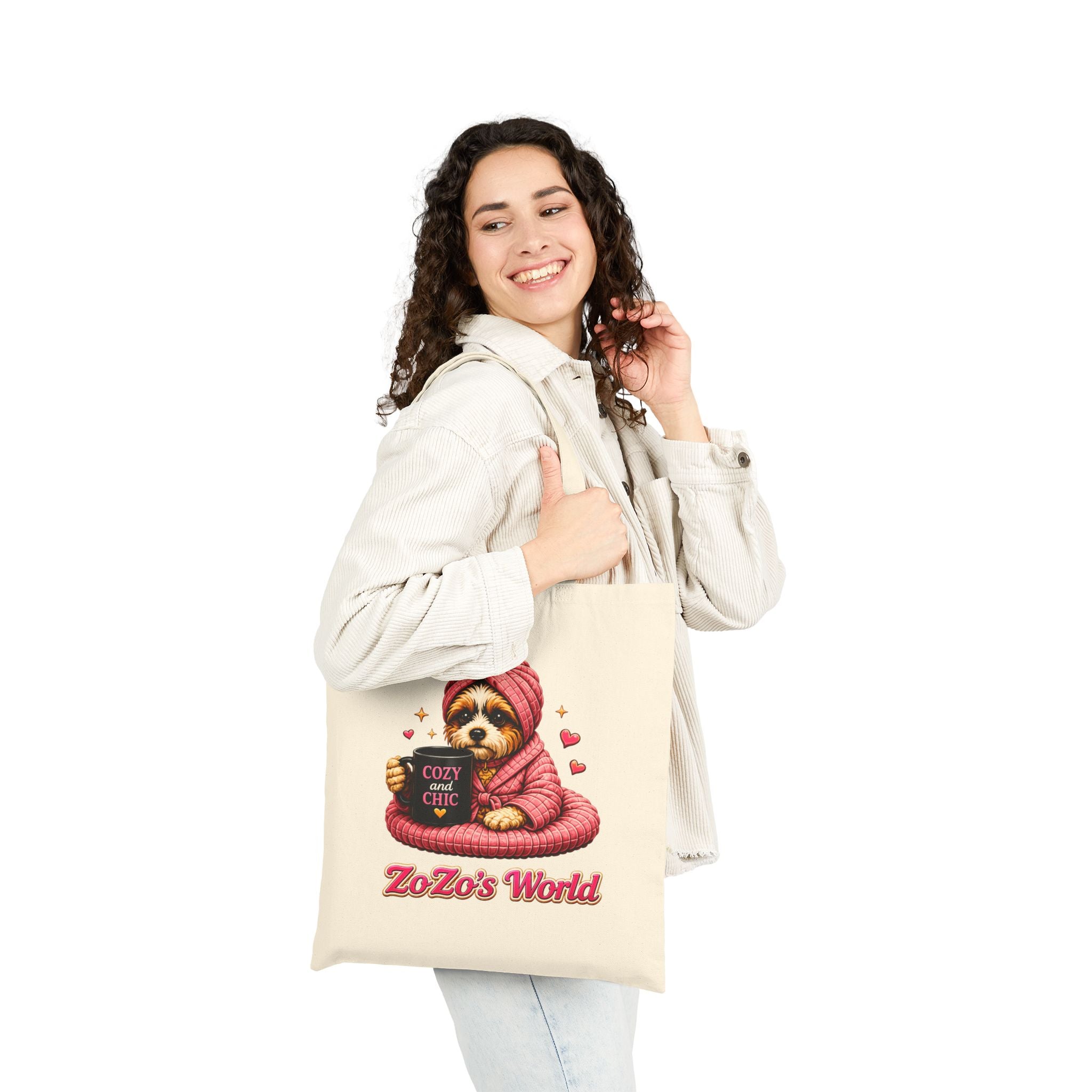 ZoZo’s World "Cozy and Chic" Cotton Canvas Tote Bag