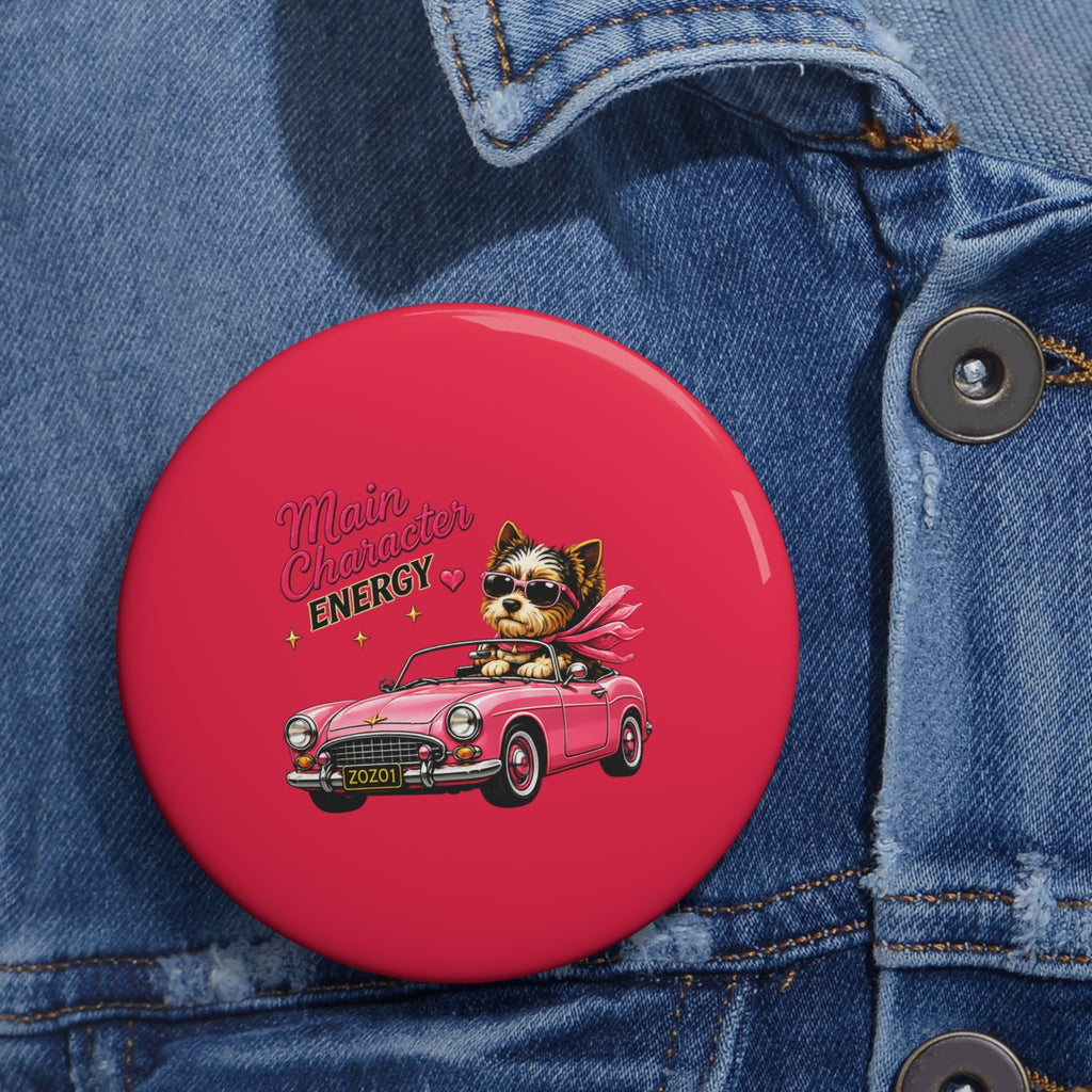 ZoZo’s World “Main Character Energy” Pin Button (Pink)