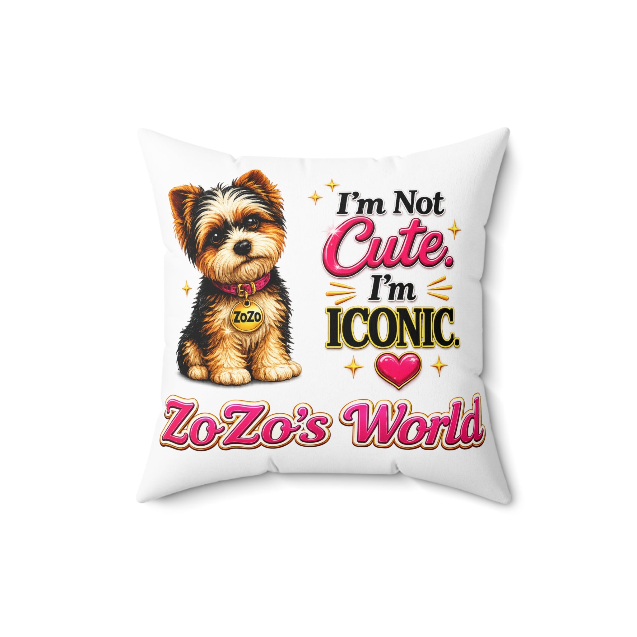 ZoZo’s World “I’m Not Cute. I’m Iconic.” Throw Pillow