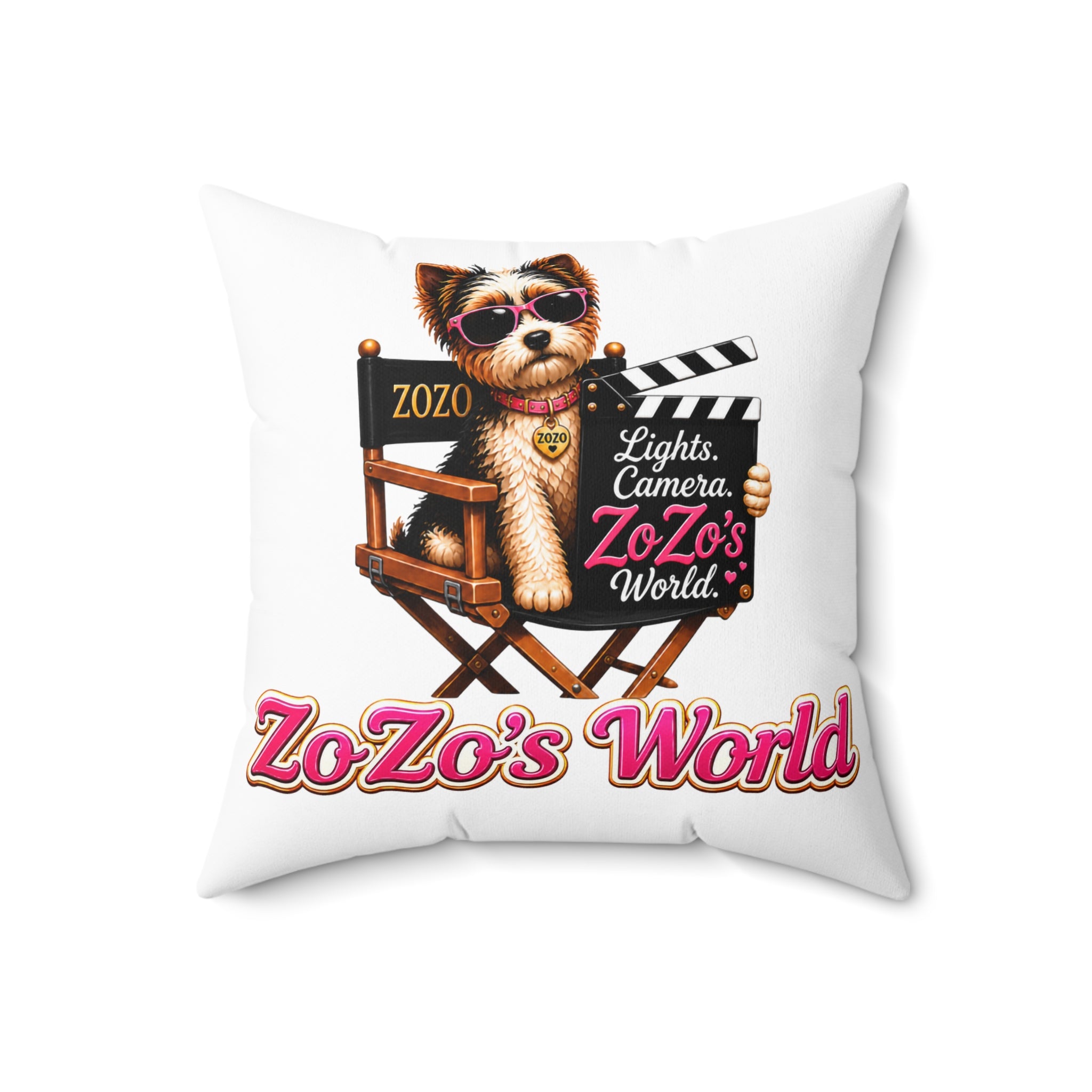 ZoZo’s World “Lights. Camera. ZoZo.” Throw Pillow